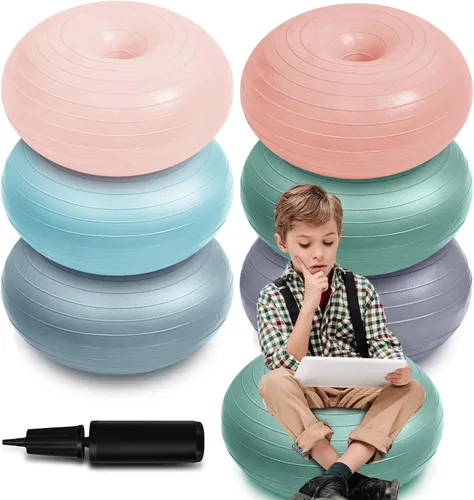 Miniatura 8 de 6 piezas de asientos flexibles para aula, sillas de pelota de yoga elementales para niños, silla de oficina inflable, entrenador de equilibrio