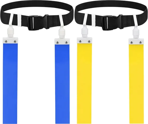Miniatura 10 de DkOvn Cinturón de Fútbol Americano con Banderas, 2 piezas, Cinturón Ajustable de Fútbol Americano con Cinturón y Banderas, para Jóvenes, Adultos