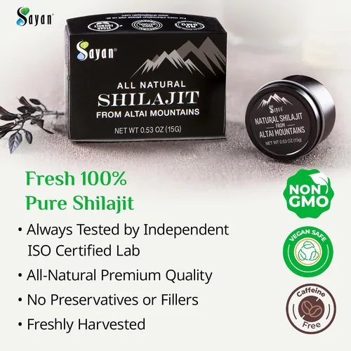 Miniatura 2 de Sayan Pure Authentic Altai Shilajit Resina – 0.51 onzas, suministro de 2 meses – Suplemento de ácido fúlvico orgánico de alta eficacia para mujeres