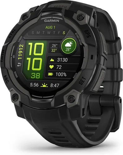 Garmin Instinct® 3 50mm, pantalla AMOLED, reloj inteligente GPS resistente para exteriores, bisel reforzado con metal, linterna incorporada, hasta