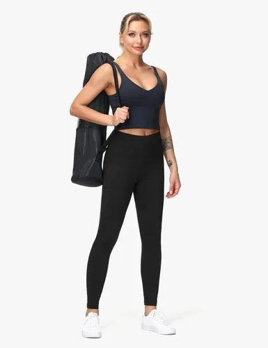 Miniatura 4 de Dragon Fit - Pantalones de compresión para yoga con bolsillos interiores, cintura alta, pantalones atléticos para control de abdomen, calzas