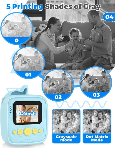Miniatura 6 de Cámara de impresión instantánea para niños de 3 a 12 años, cámara para niños con tarjeta SD de 32 G y papel de 300 fotos, foto de 48 MP, video