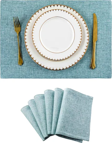 Miniatura 30 de Juego de 6 manteles individuales resistentes al calor para mesa de comedor y cocina de Home Brilliant, manteles individuales para mesa de comedor