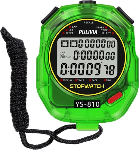 Miniatura 8 de Cronómetro Deportivo Temporizador con Memoria de 10 Vueltas Divididas Reloj Digital de Parada, Temporizador de Cuenta Regresiva Modo de Ritmo Reloj