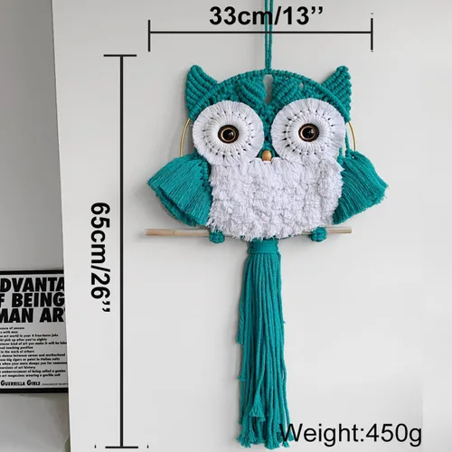 Miniatura 4 de ACEDSGN Tapiz de macramé para colgar en la pared, diseño bohemio hippy, tapiz hecho a mano, decoración de pared para cuarto del bebé, dormitorio