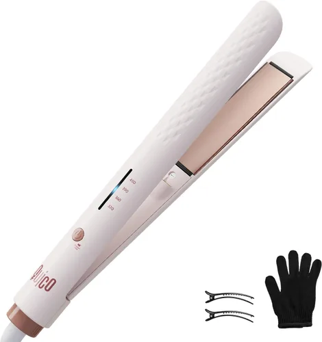 Quico Plancha para el cabello, alisadora de cabello de viaje global de 110-240 V para mujeres, calentamiento rápido en 15 segundos, plancha plana