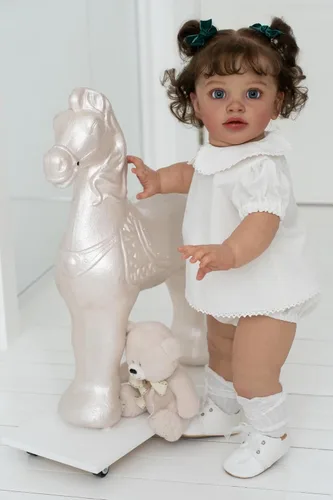 Miniatura 11 de Angelbaby Muñeca de bebé recién nacida de vida real, reborn, niña de 26 pulgadas, grande, linda, realista, muñeca de bebé recién nacida, de silicona