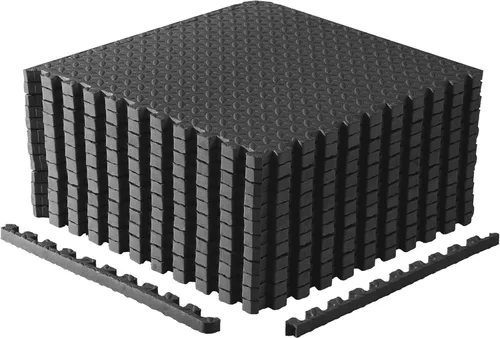 CAP Puzzle Exercise Mats | 1” Thick EVA Interlocking Foam Tiles for Home Gym Flooring | Multiple Options Diamond - Negro