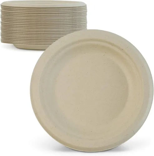 Miniatura 8 de Green Earth, Platos compostables de 12 pulgadas, 125 unidades, fibras de bambú naturales, vajilla diaria – Biodegradable, desechable, forma ovalada