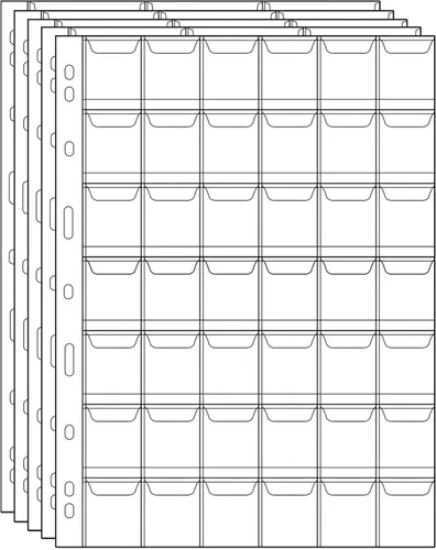 Miniatura 7 de Páginas de recolección de monedas, 5 hojas, 20 bolsillos, estándar de 9 agujeros, bolsillo para monedas, fundas de recolección para monedas Uncle 5