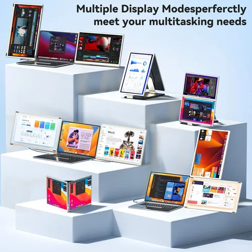 Miniatura 4 de Extensor de pantalla para laptop, monitor portátil de 15.6 pulgadas, monitor de viaje ultradelgado FHD 1080P con altavoces, extensión de pantalla