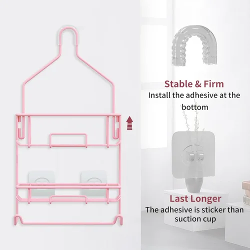 Miniatura 4 de TreeLen Organizador de ducha rosa, estantes de ducha grandes para ducha interior, organizador de baño rosa, regalo para novia B-rosa