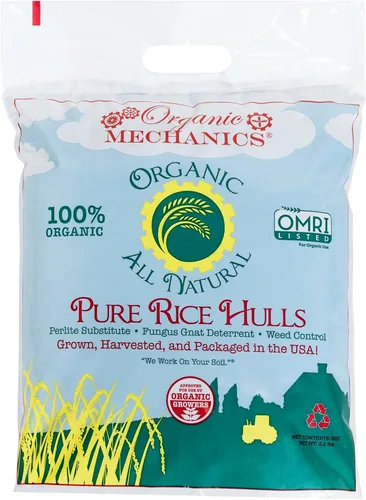 Miniatura 7 de Organic Mechanics Puros cascos de arroz, 2 pies cúbicos - Alternativa sostenible a la perlita - Mejora el drenaje, la porosidad y el espacio de aire