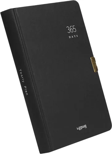 Miniatura 6 de 365 Day A5 Kraft Paper Hardcover Journals Notebook with Lock 1-Year Journal A Page A Day Daily Diary Scrapbook Numbered Blank Page Sketchbook