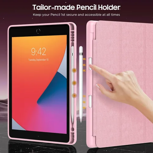 Miniatura 5 de Funda MoKo para iPad de 9ª Generación 2021 / iPad de 8ª Generación 2020 / iPad de 7ª Generación 2019 con Soporte para Lápiz, Funda para iPad 10.2