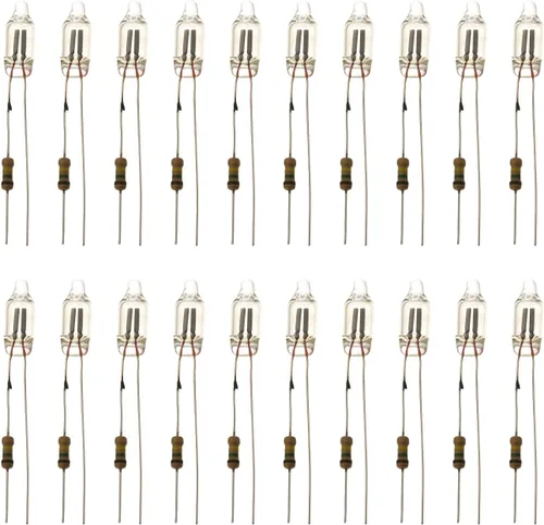 Othmro 100 bombillas LED F6 de 0.236 x 0.630 in de luz roja brillante CA 220 V, bombillas de luz de neón duraderas para lámparas de neón brillantes