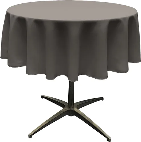 Miniatura 121 de LA Linen - Mantel redondo lavable de popelina de poliéster, resistente a manchas y arrugas, 51", mantel de tela para comedor, cocina, fiesta, Negro