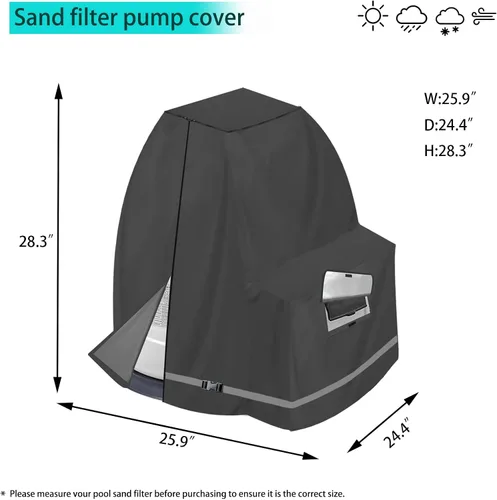 Miniatura 3 de XCZ Cubierta de Bomba de Filtro de Arena para Bombas de Filtro de Arena INTEX Crystal Clear de 12-16, Impermeable y Resistente a los Rayos UV