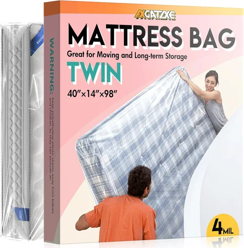 Miniatura 19 de Bolsa de plástico para colchón para mudanza y almacenamiento, funda impermeable para colchón, protector de colchón para suministros de mudanza