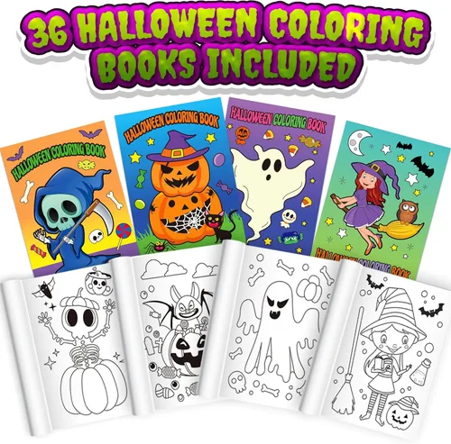 Miniatura 2 de ArtCreativity Libros para colorear de Halloween para niños, paquete de 36, mini folletos de 5 x 7 pulgadas, divertidos premios de Halloween