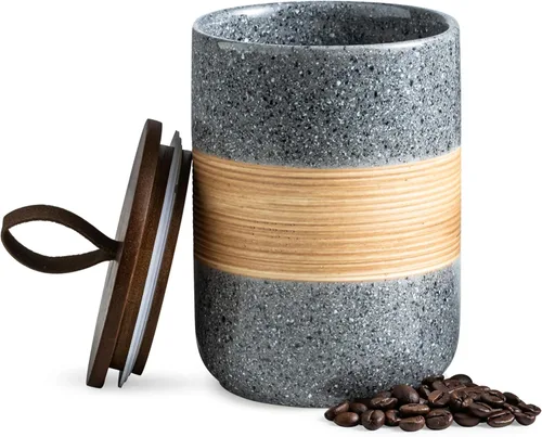Miniatura 13 de Miamolo Tarro pequeño de cerámica con tapa, recipiente de café, recipiente de café, tarros de almacenamiento de alimentos para bolsa de té