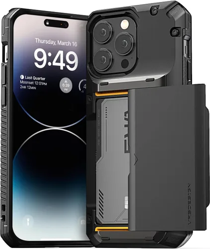 Miniatura 19 de VRS DESIGN Damda Glide Pro - Funda para iPhone 13 Pro, resistente funda semiautomática [4 tarjetas] con soporte para ranura para tarjetas compatible