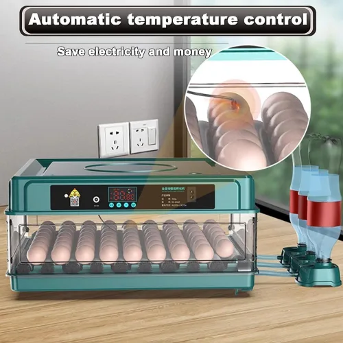 Miniatura 3 de Incubadora de huevos 48/56/64/98/120/128, incubadora de pollo completamente automática con girador automático de huevos y adición de agua
