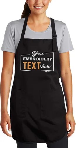 Miniatura 15 de TEEAMORE Delantales bordados personalizados para mujeres y hombres, añade tu texto de chef para parrilla de cocina, delantal personalizado