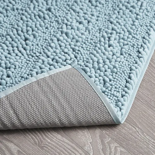Miniatura 4 de Laura Ashley Tapete de baño de chenilla Astor 100% poliéster Decoración de baño premium Lavable a máquina Respaldo TPR Mide 17 x 24 Aqua