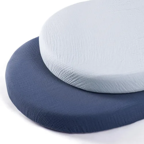 Miniatura 113 de lulumoon Sábanas de muselina para moisés para bebé: sábanas ajustables suaves para moisés de cabecera para niños y niñas Oliva y Crema
