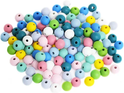 Miniatura 21 de 200 piezas de cuentas de madera natural con agujero grande, BetterJonny - 20 mm de cuentas rondelle redondas de madera sueltas, cuentas de madera