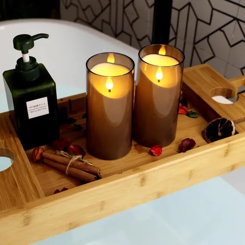 Miniatura 5 de NURADA Velas sin llama con temporizador remoto: vela de pilar LED de mecha 3D que funciona con pilas, juego de velas falsas de acrílico irrompible