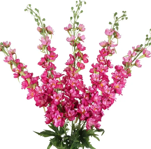 Miniatura 13 de IPOPU 6 PCS Flores Artificiales de Delfínium Flores Artificiales de Espuela de Cordero Flores de Seda de 85 cm de Tallo Largo para Arreglos de Boda