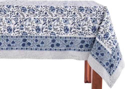 Miniatura 42 de ATOSII Mantel 100% algodón, Amara, floral, hecho a mano, rectangular, de lino, para cocina, comedor, fiestas, bodas, exteriores, picnics, Pascua