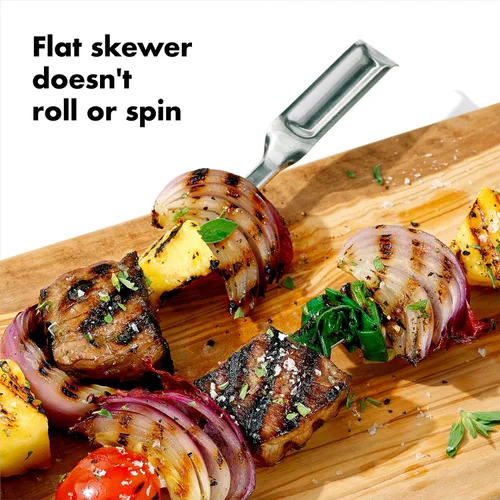 Miniatura 5 de OXO Good Grips Herramientas para Parrilla, Pinchos de Acero Inoxidable para Parrilla - Juego de 6