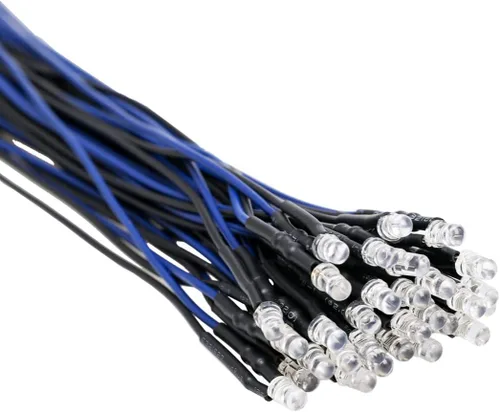 Miniatura 11 de 30 piezas de luces LED UV de 12 voltios, 3 mm, diodo emisor precableado, 20 cm, DC 12 V, lente transparente, luz LED ultravioleta, pequeñas lámparas