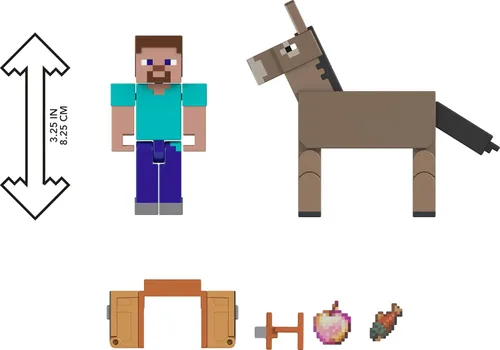 Miniatura 5 de Mattel Minecraft Figura de acción y accesorios Paquete de 2 con Creeper a escala de 3.25 pulgadas, set de juguetes coleccionables