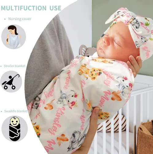 Miniatura 3 de Mantas de bebé personalizadas para niños y niñas, manta de bebé personalizada con nombre, regalos personalizados para bebés, mantas de bebé