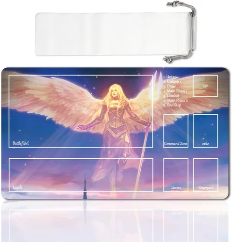 Miniatura 25 de Juego de mesa MTG Playmat Games Tamaño 60X35 cm CCG Compatible para TCG RPG CCG Play Mats (Ajani Steadfast-Zone)
