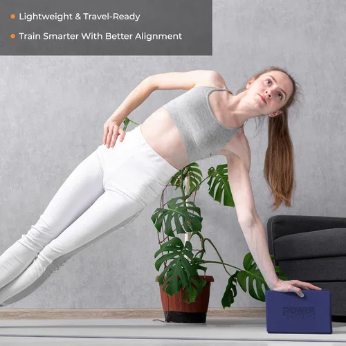 Miniatura 5 de Power Systems Bloque de yoga Espuma de grado comercial, ligero, duradero, soporte ergonómico para uso doméstico y estudio Yoga, pilates