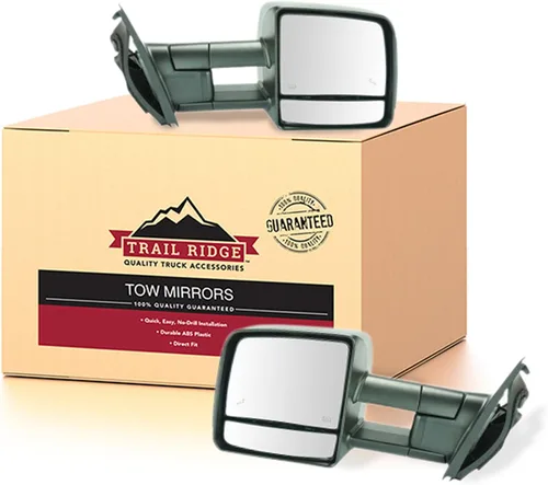 Miniatura 55 de Trail Ridge Juego de espejos de remolque de 2 piezas para el lado del conductor y del pasajero compatible con Ford F-150 FO1320479 FO1321479