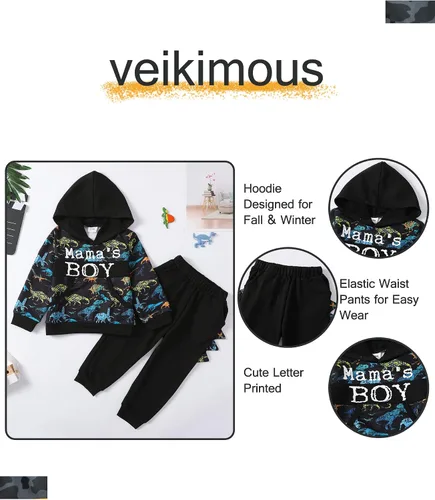 Miniatura 4 de Conjunto de 2 piezas de ropa de manga larga de algodón para niño y niño sudadera de camuflaje
