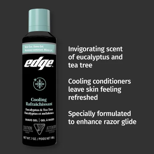 Miniatura 4 de Edge Gel de afeitado para hombres, eucalipto refrescante y árbol de té, 7 onzas (paquete de 3) - Gel de afeitar para hombres que hidrata, protege