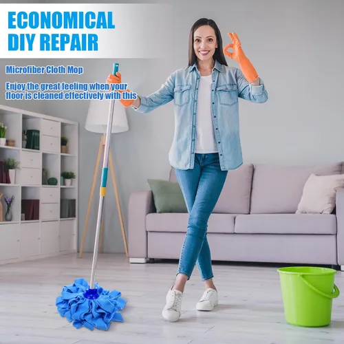 Miniatura 2 de Yaomiao 12 cabezales de microfibra de repuesto para mango de 0.8 de diámetro, limpieza de pisos, paño de algodón húmedo y seco, repuestos