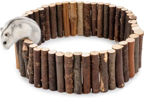 Miniatura 8 de Niteangel Juguete de puente colgante de hámster, escalera de madera de escalada larga para hámsters, ratones, ratones, jerbos, ratas planeadoras