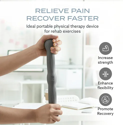 Miniatura 2 de PT Pro Entrenador de codo de tenis para terapia física, agarre texturizado, alivio del dolor de codo, barra de resistencia para tendinitis y codo