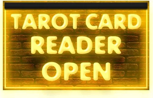 Miniatura 22 de 180087 Lector de cartas de tarot psíquico abierto tienda decoración ventana pantalla LED luz neón letrero (12 x 8 pulgadas, verde)