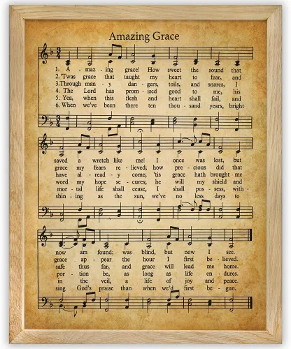 Miniatura 12 de Amazing Grace - Póster artístico para pared, impresión artística sin marco de 11 x 14 pulgadas, gran inspiración, hojas musicales para regalo