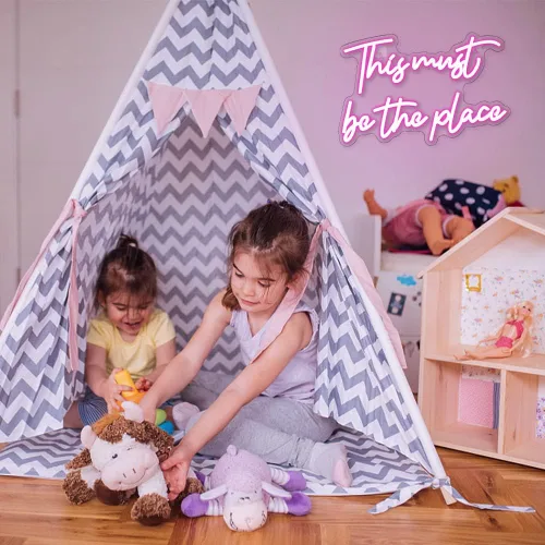 Miniatura 4 de Este Debe Ser El Lugar Letrero De Neón Letra Rosa Led Para Decoración De Pared Usb Letrero De Palabra Enciende Para Dormitorio Sala De Juegos Salón