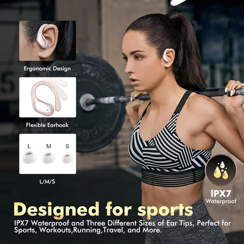 Miniatura 5 de Auriculares inalámbricos Bluetooth 80 horas de reproducción de auriculares con pantalla de potencia con micrófono con cancelación de ruido